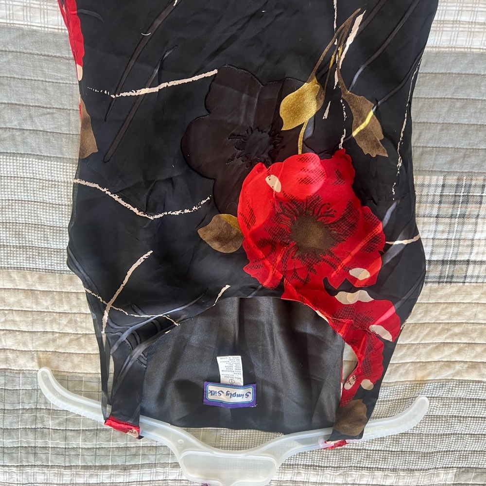 Vintage Floral Black and Red Women's Skirt S - Picture 7 of 10